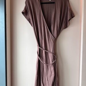 Lou & Grey taupe pink Wrap Dress super soft material XXL